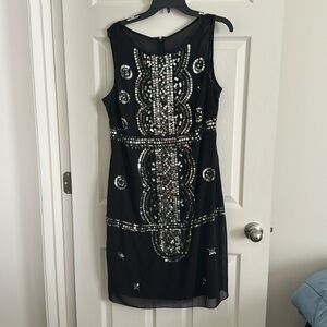 Adrianna Papell black and silver sequin dress - 14W
